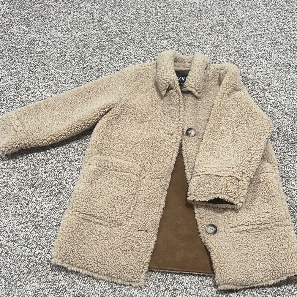 Zara Kids Tan Sherpa Coat